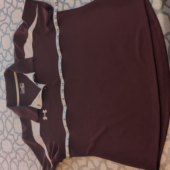 Unisex XL Maroon And White Under armour Semi-fitted Polo - Picture 5 of 6